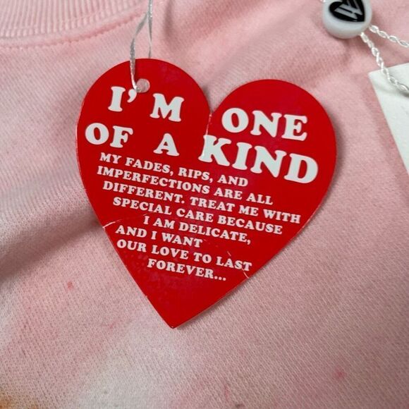 Brand New Wildfox Women’s XS Tie Dye Pullover Sweater Crewneck Pink - Picture 5 of 5